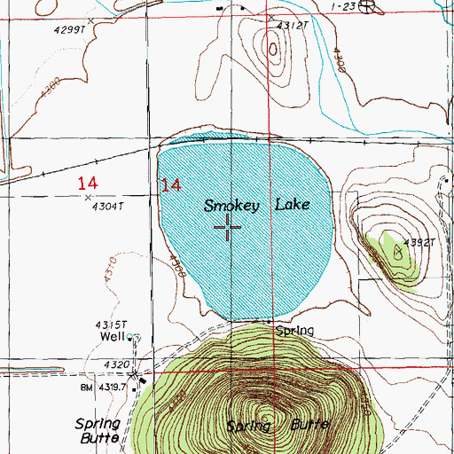 Topographic Map of Smokey Lake, OR