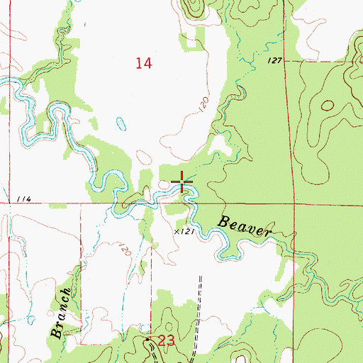 Topographic Map of Cane Creek, AL