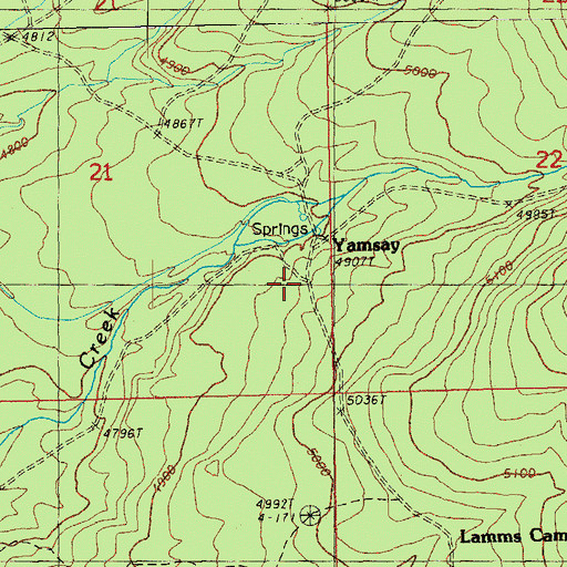 Topographic Map of Yamsay (historical), OR