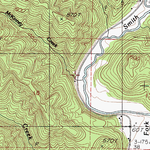 Topographic Map of McKinney Creek, OR