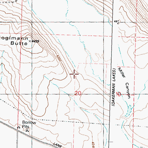 Topographic Map of Dick Miller Canyon, OR