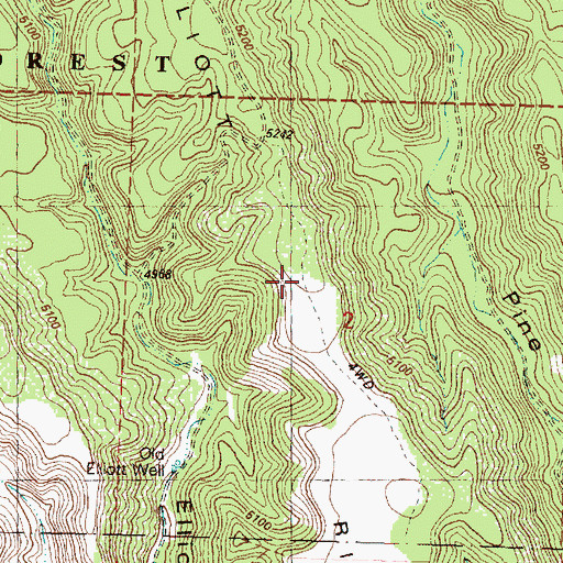 Topographic Map of Elliott Ridge, OR