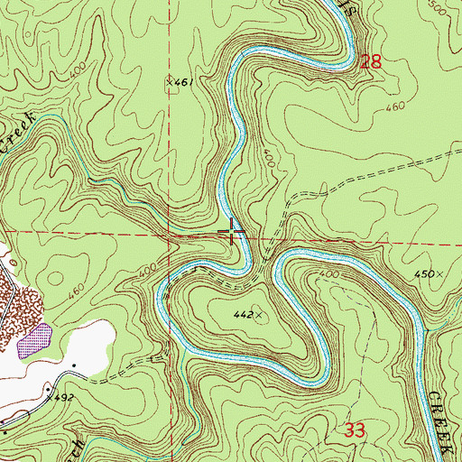 Topographic Map of Cane Creek, AL