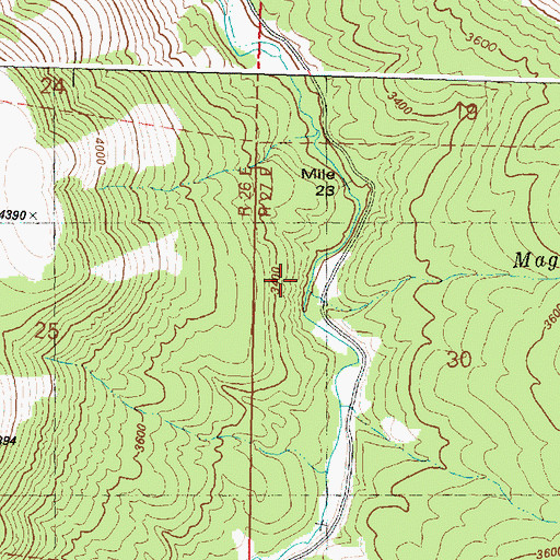 Topographic Map of Magic Lantern Creek, OR