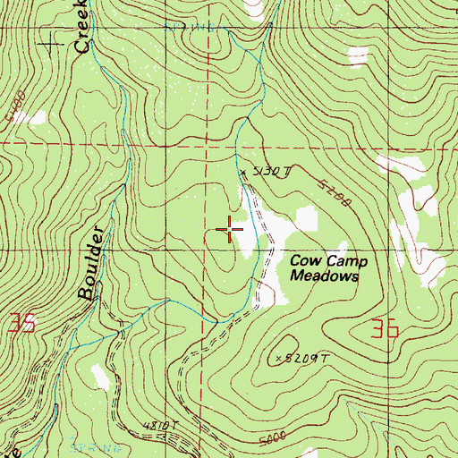 Topographic Map of Cow Camp Meadows, OR