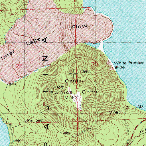 Topographic Map of Central Pumice Cone, OR