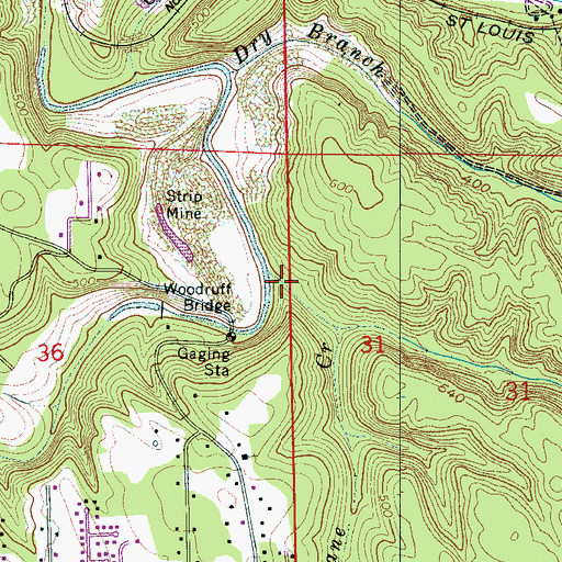 Topographic Map of Cane Creek, AL
