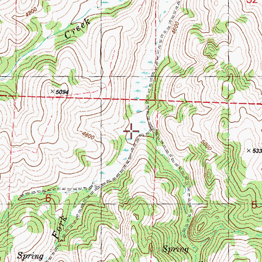 Topographic Map of East Fork Brisbois Creek, OR