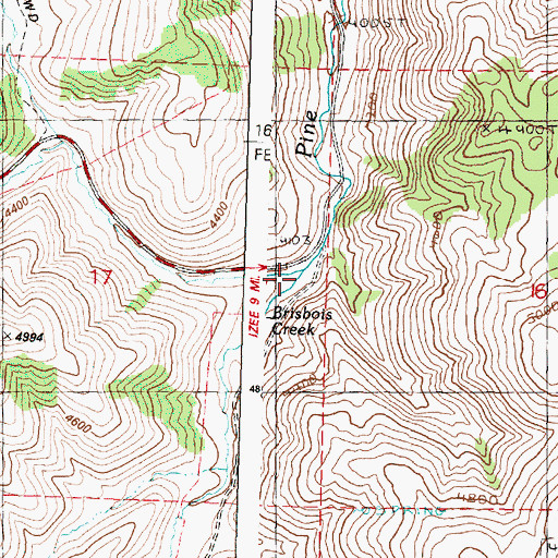Topographic Map of Brisbois Creek, OR