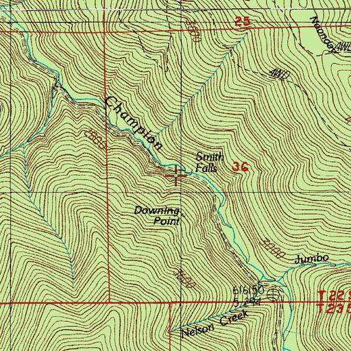 Topographic Map of Smith Falls, OR