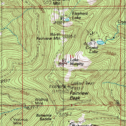 Topographic Map of Lake Murphy, OR