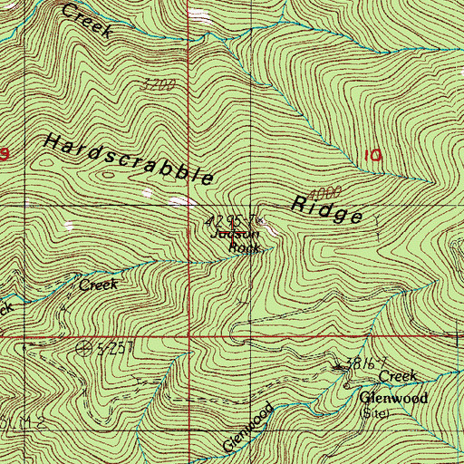 Topographic Map of Judson Rock, OR