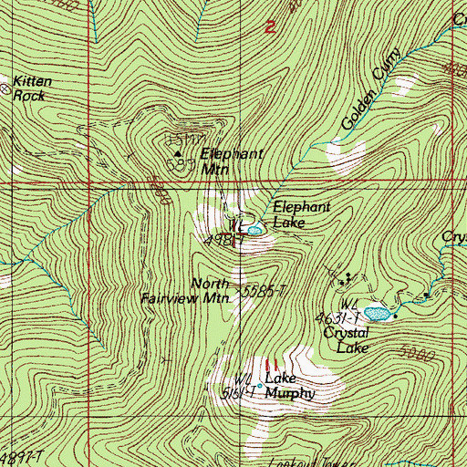 Topographic Map of Elephant Lake, OR
