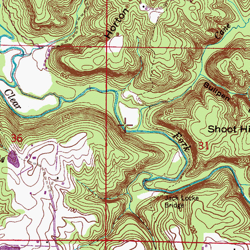 Topographic Map of Cane Creek, AL