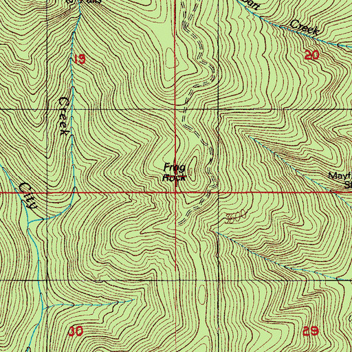 Topographic Map of Frog Rock, OR