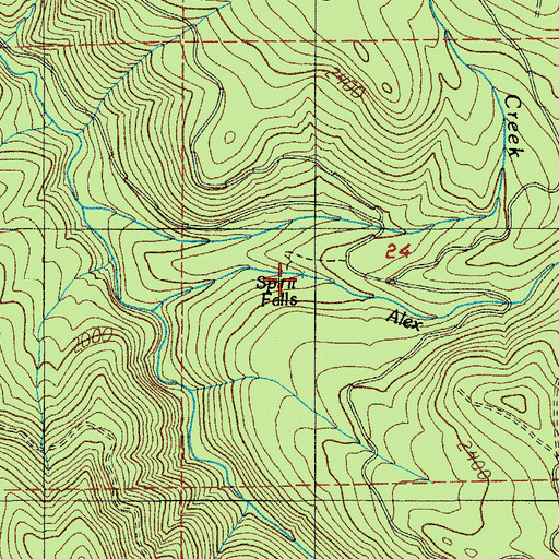 Topographic Map of Spirit Falls, OR