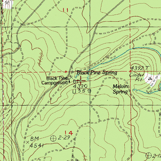 Topographic Map of Black Pine Spring, OR