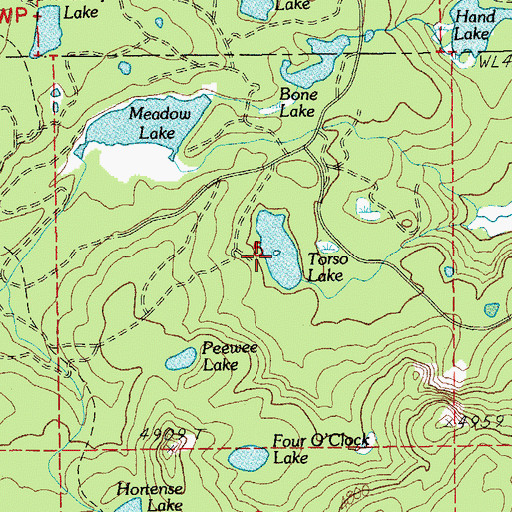 Topographic Map of Torso Lake, OR