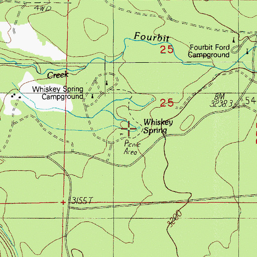 Topographic Map of Whiskey Spring, OR