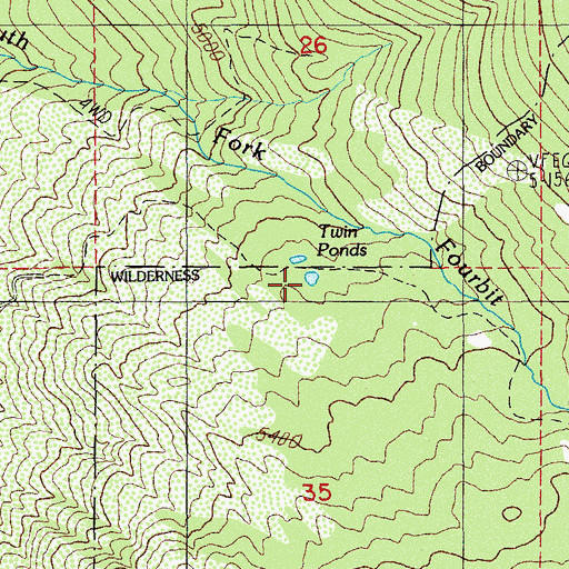 Topographic Map of Twin Ponds, OR