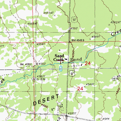 Topographic Map of Sand Creek, OR