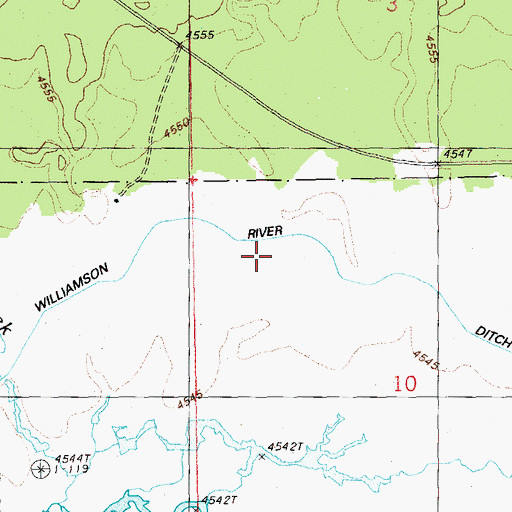Topographic Map of Williamson River Ditch, OR