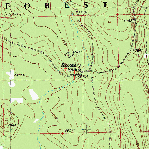Topographic Map of Recovery Spring, OR