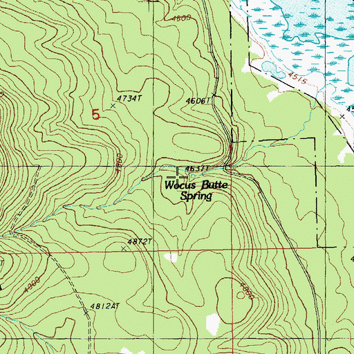 Topographic Map of Wocus Butte Spring, OR