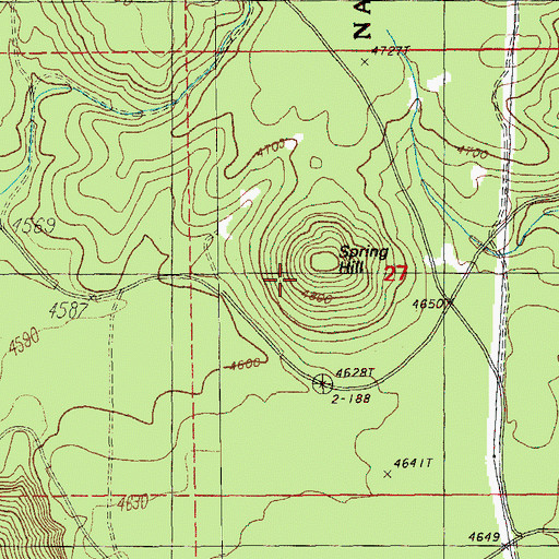 Topographic Map of Spring Hill, OR