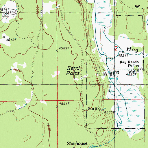 Topographic Map of Sand Point, OR