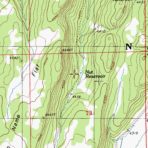 Topographic Map of Nut Reservoir, OR
