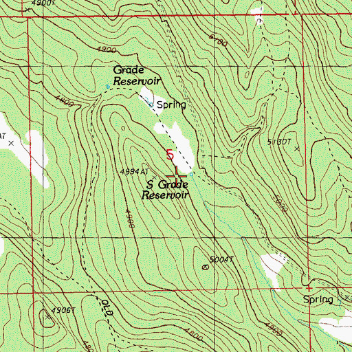 Topographic Map of South Grade Reservoir, OR