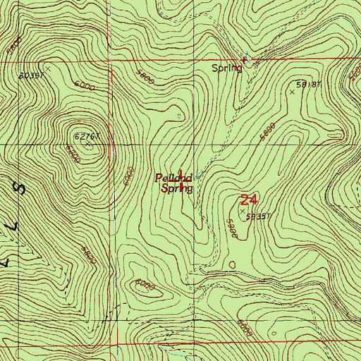 Topographic Map of Pelland Spring, OR