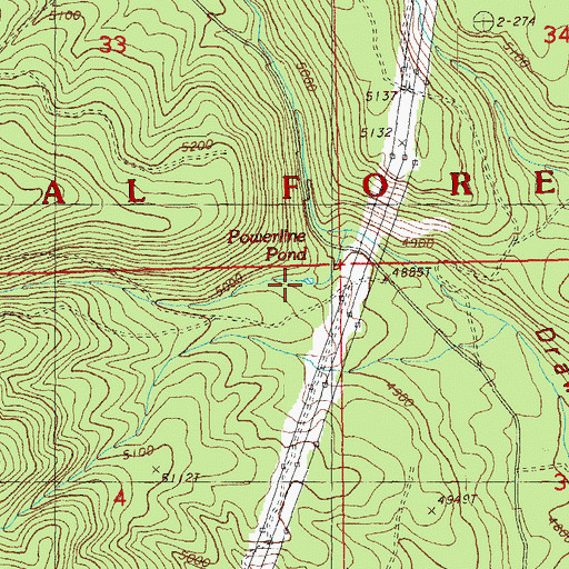 Topographic Map of Powerline Pond, OR