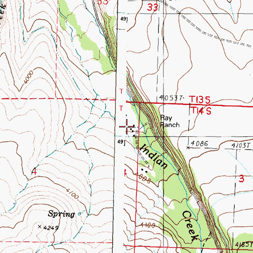 Topographic Map of Ray Ranch, OR