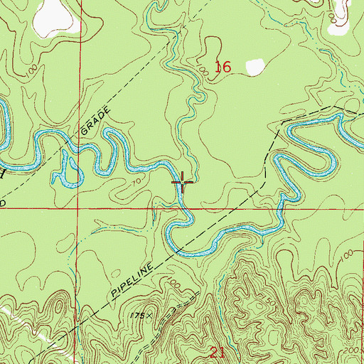 Topographic Map of Cane Creek, AL