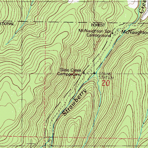 Topographic Map of Slide Creek Recreation Site, OR