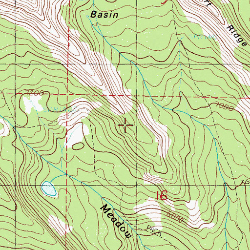Topographic Map of Meadow Fork Trail, OR