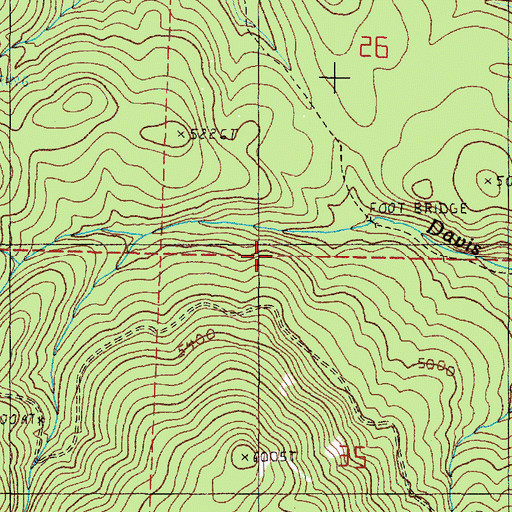 Topographic Map of Dixie Trail Mine, OR