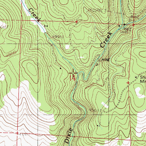 Topographic Map of Bull Run Creek, OR