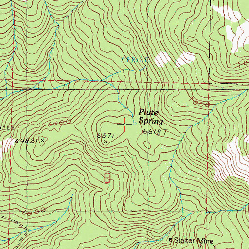 Topographic Map of Plute Spring, OR