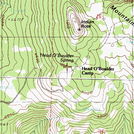 Topographic Map of Head O'Boulder Spring, OR