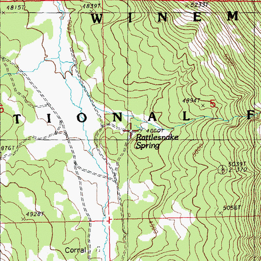Topographic Map of Rattlesnake Spring, OR
