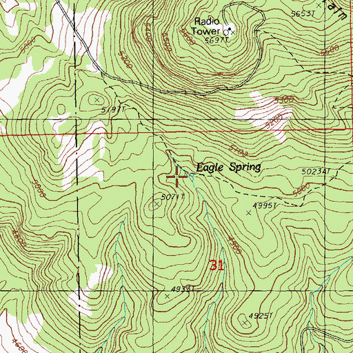 Topographic Map of Eagle Spring, OR