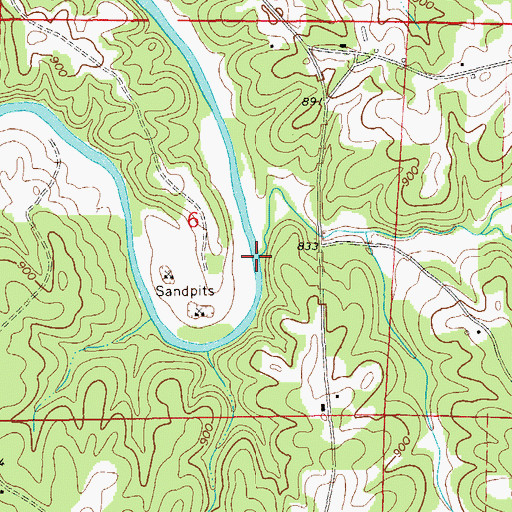 Topographic Map of Cane Creek, AL