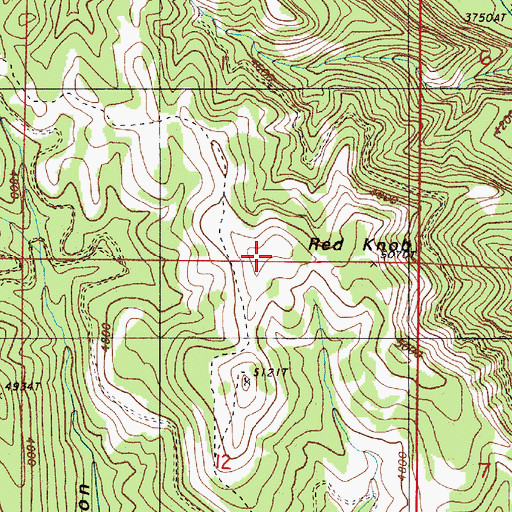 Topographic Map of Red Knob, OR
