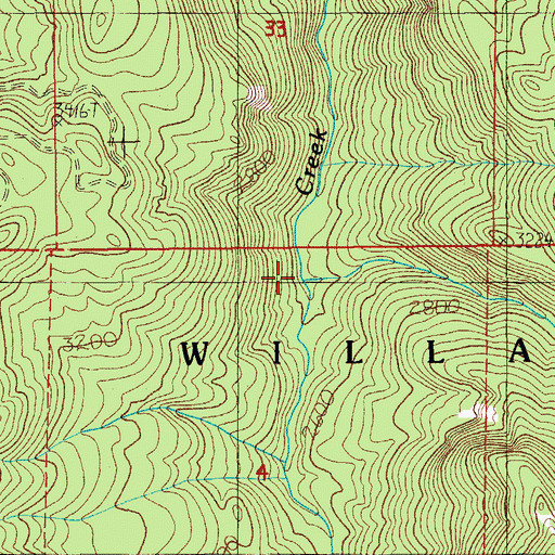 Topographic Map of Beachie Creek, OR