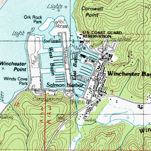 Topographic Map of Salmon Harbor East Basin, OR