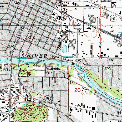 Topographic Map of Skunk Creek, OR