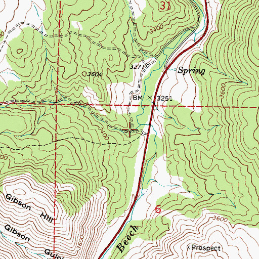 Topographic Map of Gordon Creek, OR